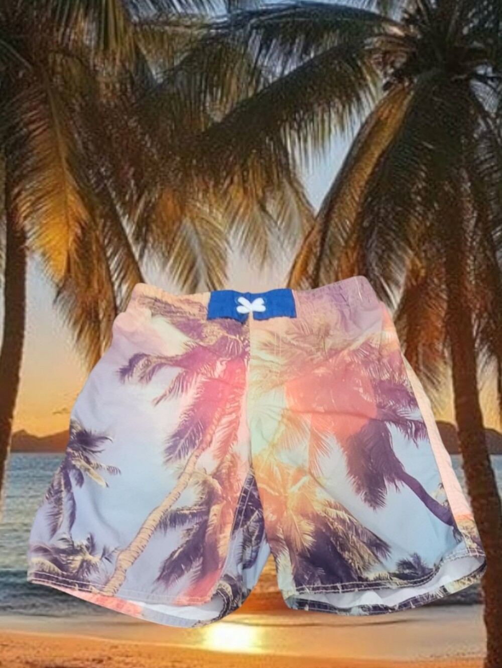 Old Navy Boy's Tropical Palm Tree Graphics Boardshorts